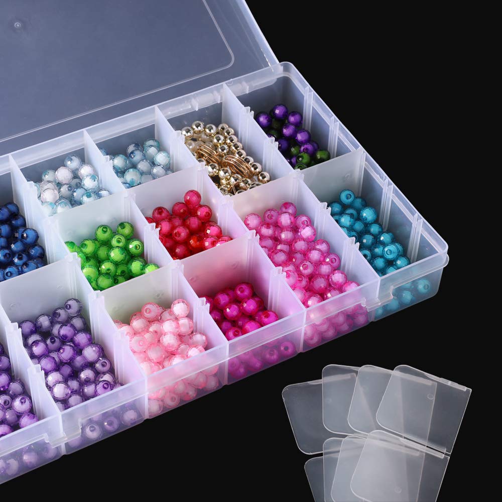 Opret 36 Grids Plastic Jewellery Organiser, Clear Storage Box