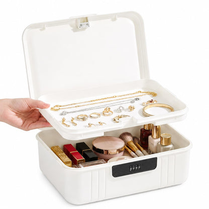 FTISSLY Lockable Storage Box with Combination Code, 2 Layers