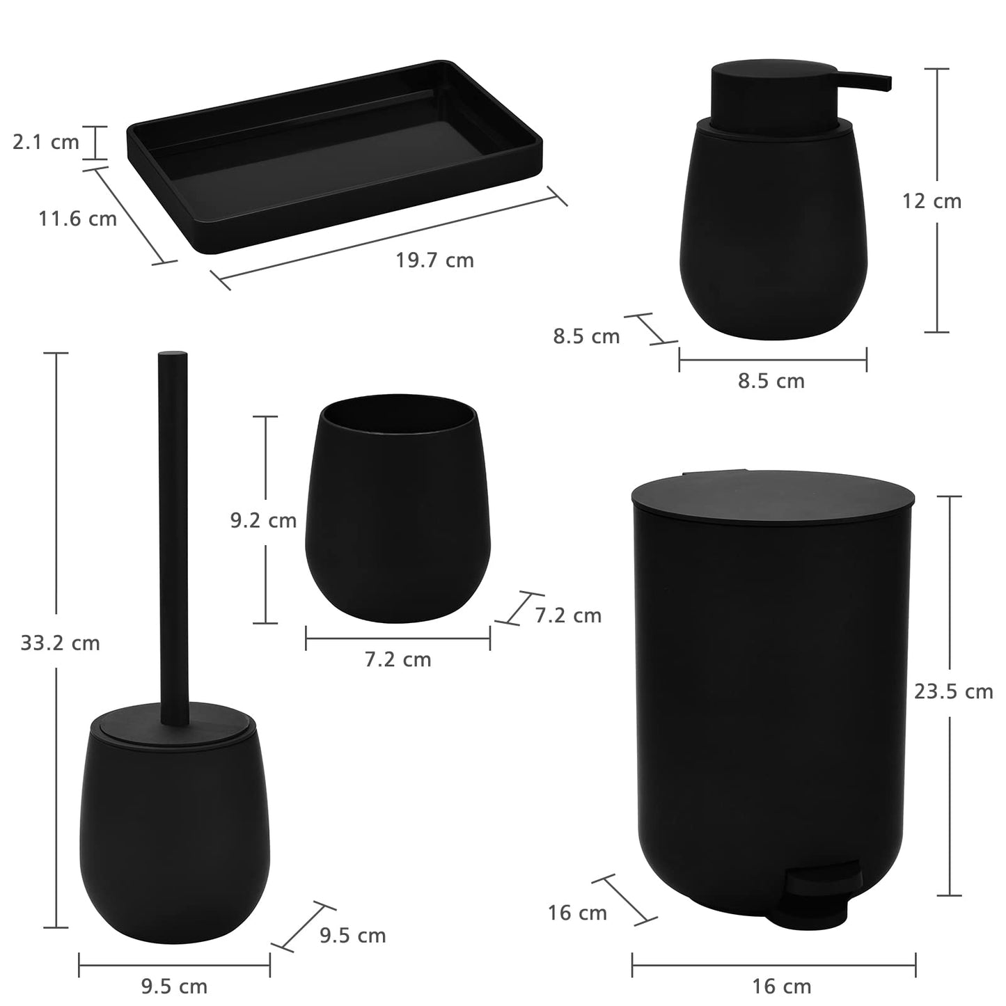 Black Bathroom Accessories Sets Complete, Modern Bathroom Sets Organizer
