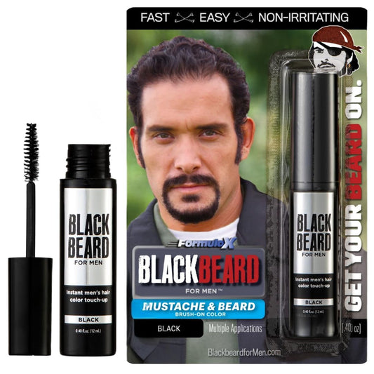 Blackbeard for Men - temporary brush on colour 12ml 0.40oz (Black, 1 Pack)