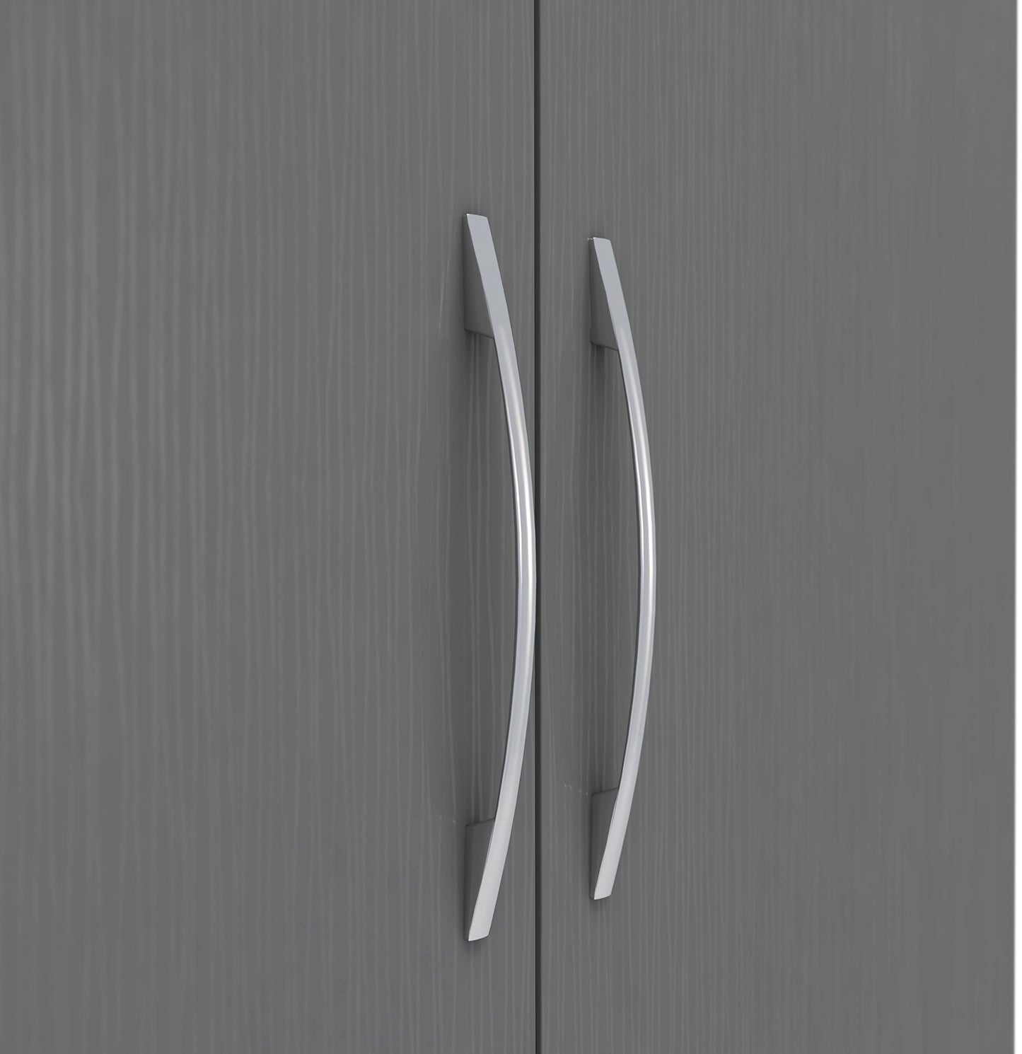 Seconique Nevada 2 Door 1 Drawer Wardrobe in 3D Effect Grey