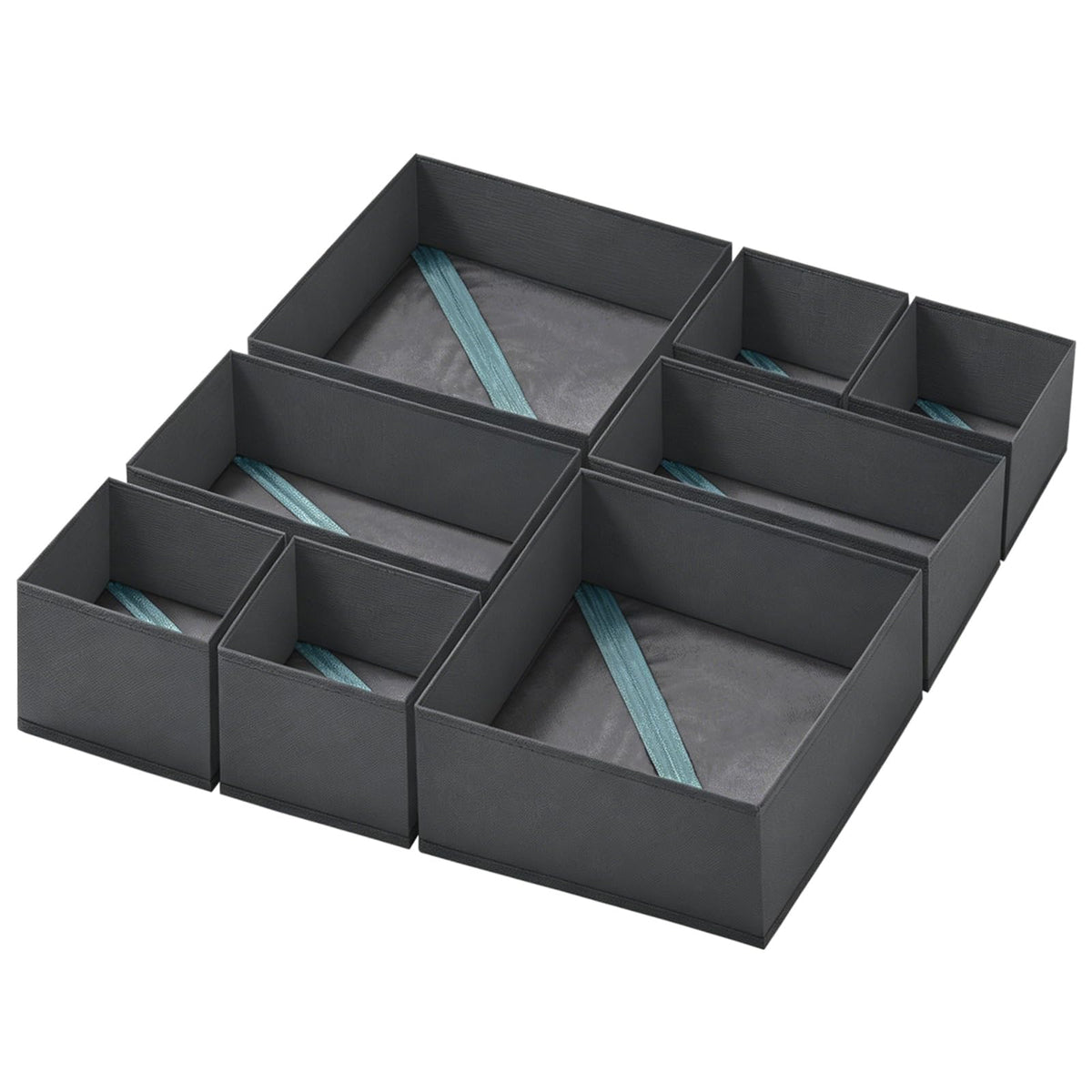 Weeoley Drawer Organiser 8 Pack Foldable Storage Boxes for Clothes, Gray