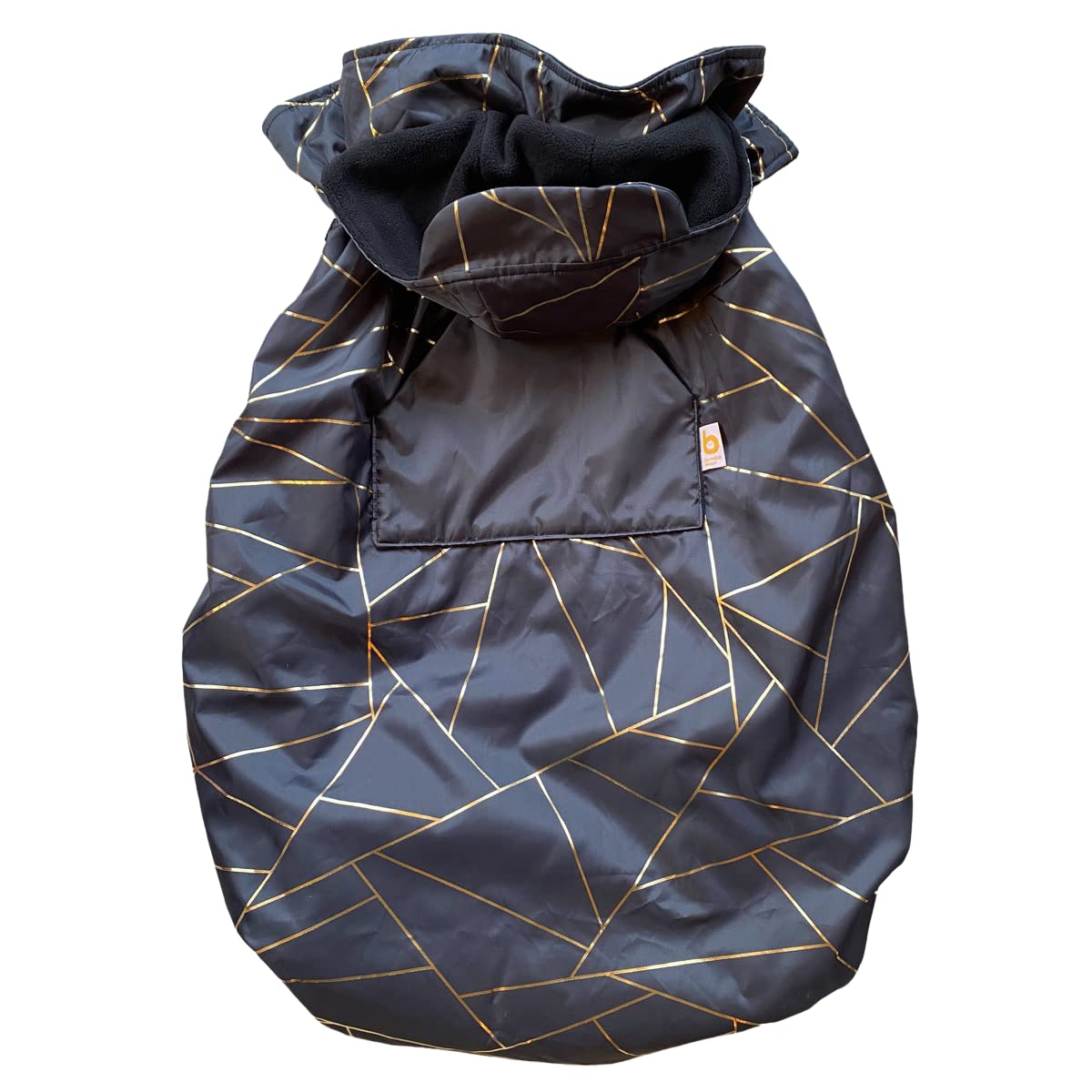 BundleBean - Babywearing All-Weather Waterproof Sling and Baby Carrier Cover (Gold Geometric) - Rain Cover with Fleece Lining, Universal Fit, Fits