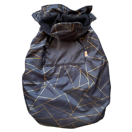 BundleBean - Babywearing All-Weather Waterproof Sling and Baby Carrier Cover (Gold Geometric) - Rain Cover with Fleece Lining, Universal Fit, Fits