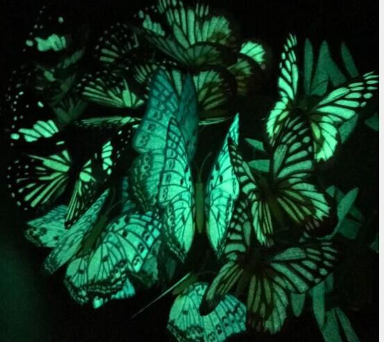 Set of 18 Glow in the Dark Butterflies