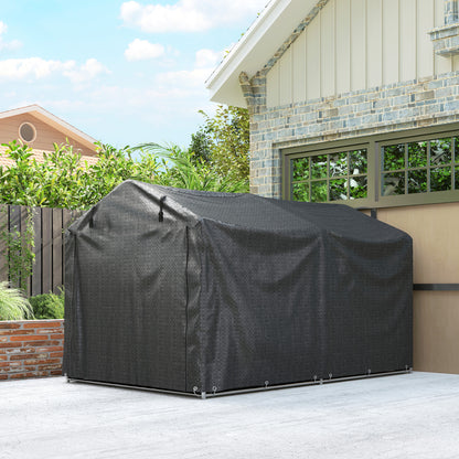 Outsunny 2.2 x 1.6 m Garden Storage Tent, Waterproof Anti-UV Bike Tent with Roll-up Zipper Door, Galvanised Outdoor Storage Shelter Carport for Bike, Motorbike, Garden Tools, Black
