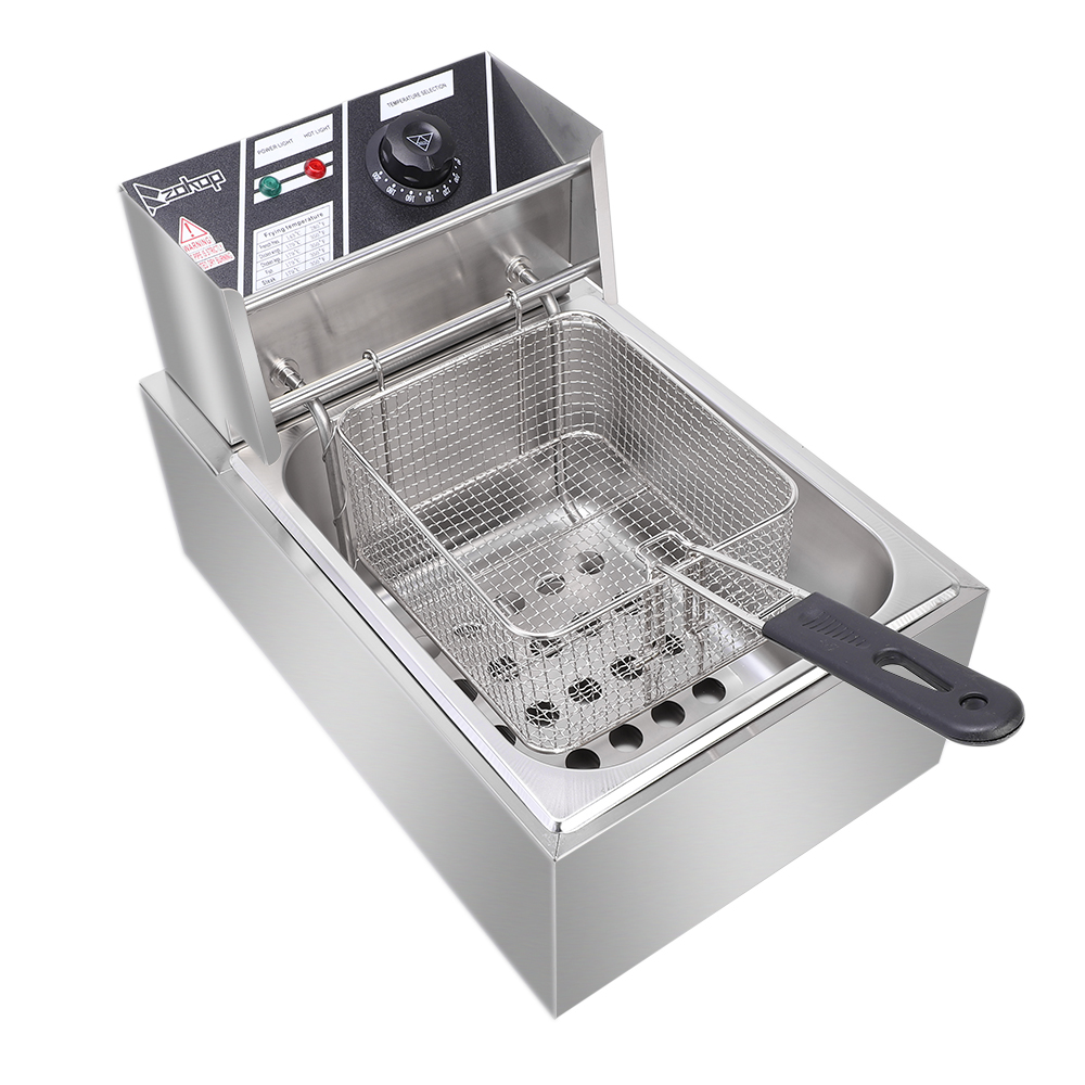 [Replace old code: 96063967] EH81 2500W 220-240V 6.3QT/6L Stainless Steel Single Cylinder Electric Fryer UK Plug