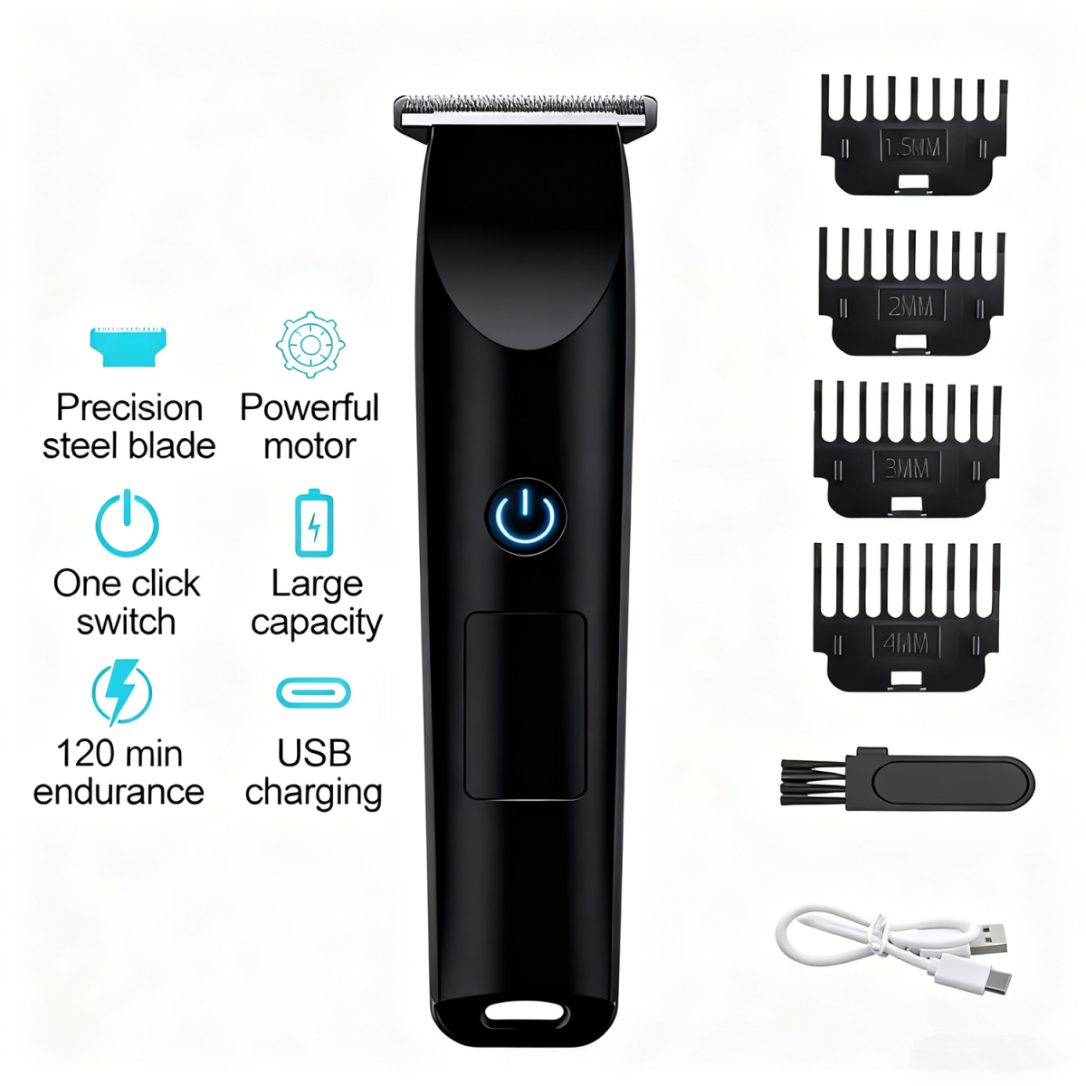 Men Pro Electric Hair Clippers Beard Trimmer Cutting Barber Shaving Machine Black