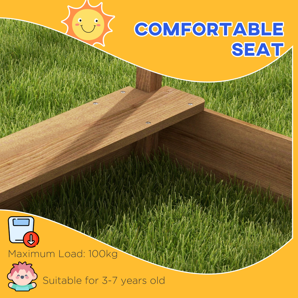 Outsunny Sand Pit with Canopy, Blackboard, Toys, Sink, Seats, Flags for Kids