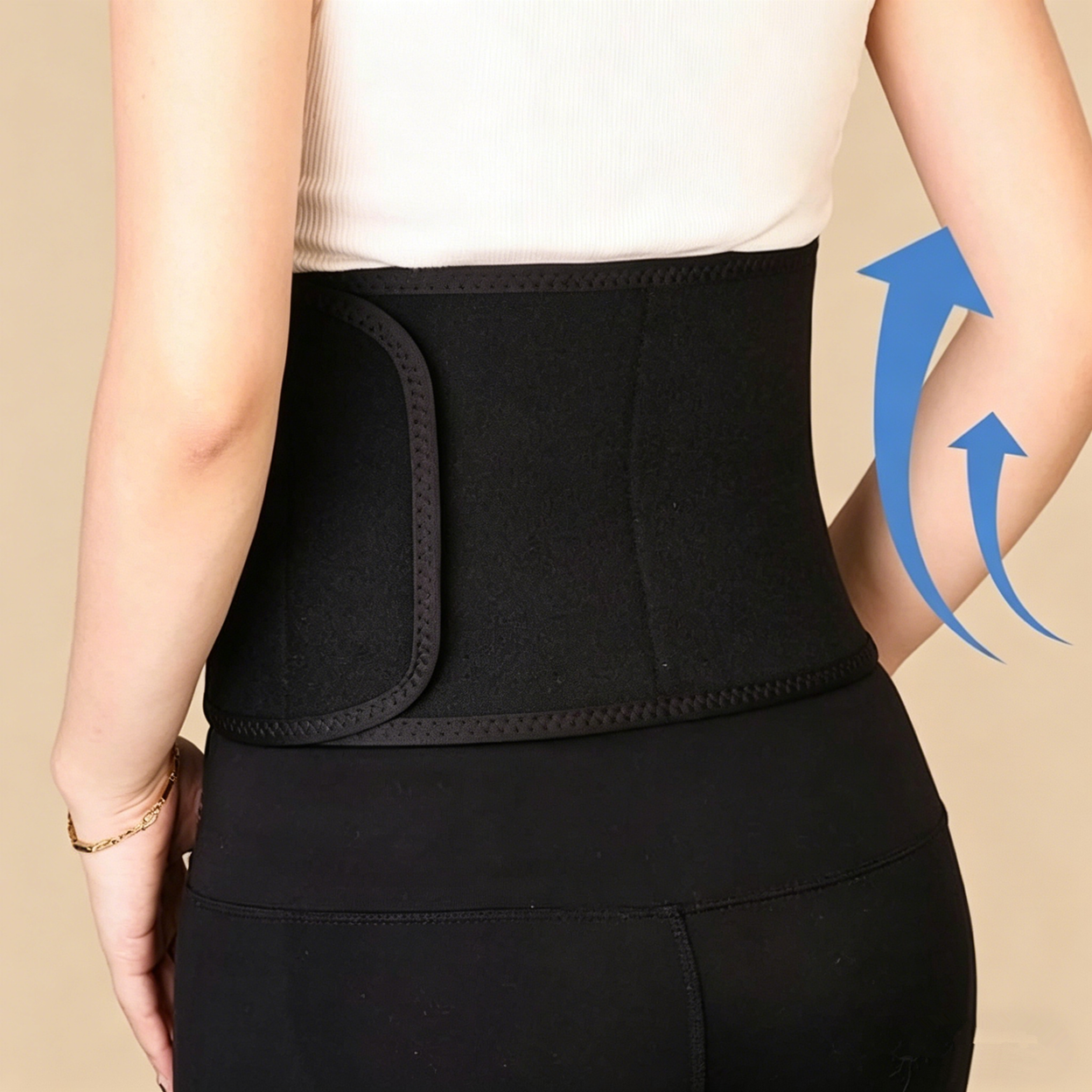 Waist Trimmer Belt Body Shaper Weight Loss Girdle Waist Trainer w/ Phone Pocket Black-Silver
