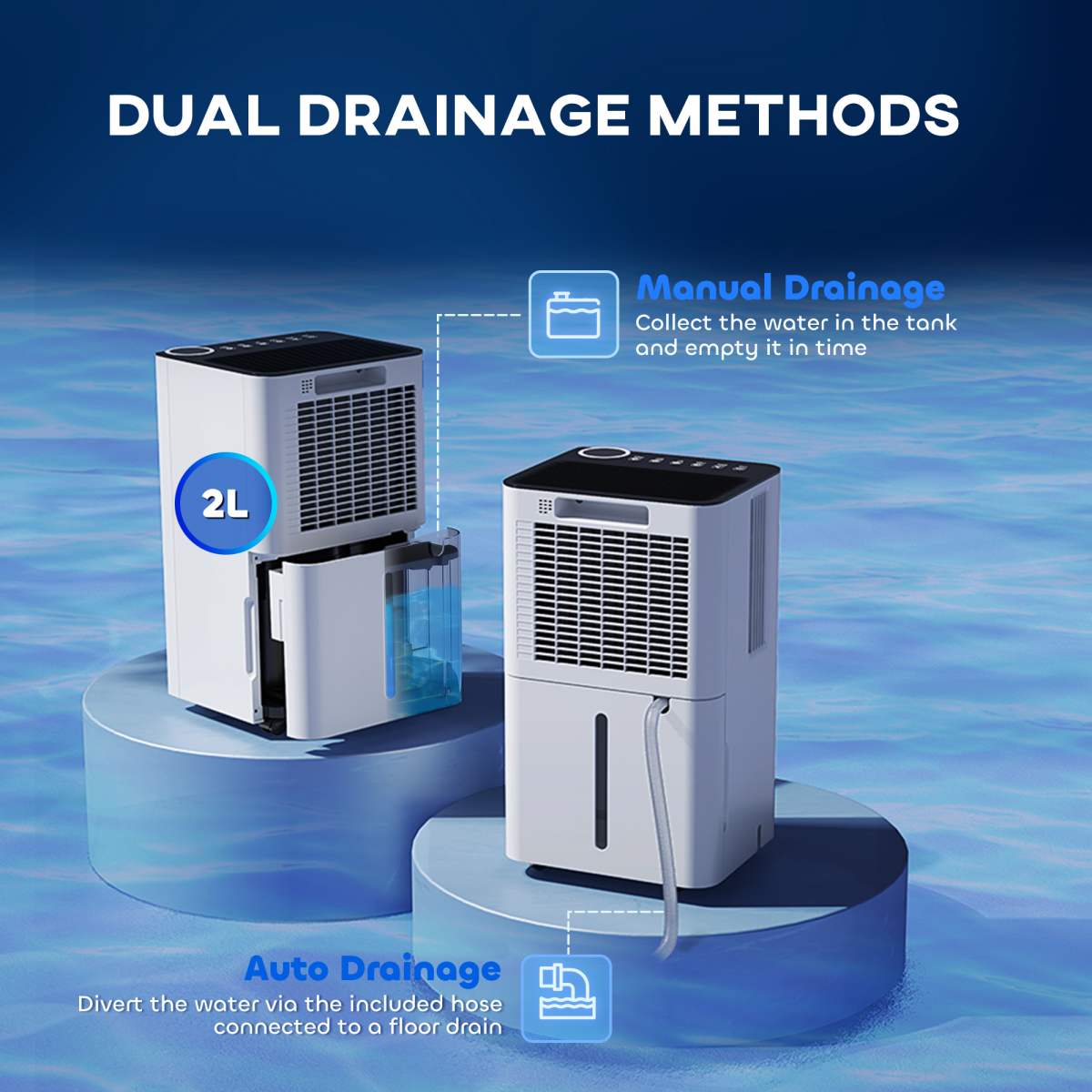 HOMCOM 12L Dehumidifier with Filter, Auto Defrost, Children Lock, for Home