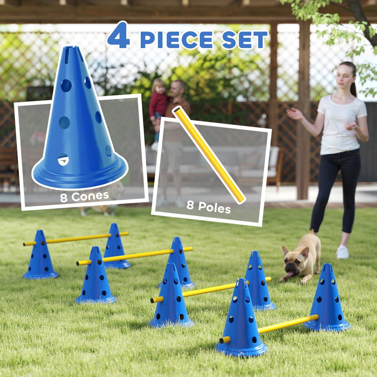 Dog Agility Equipment Set of Eight Cones
