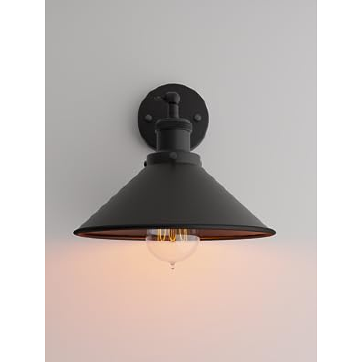 Wall Sconce Black Cone Shape Shade ~1502