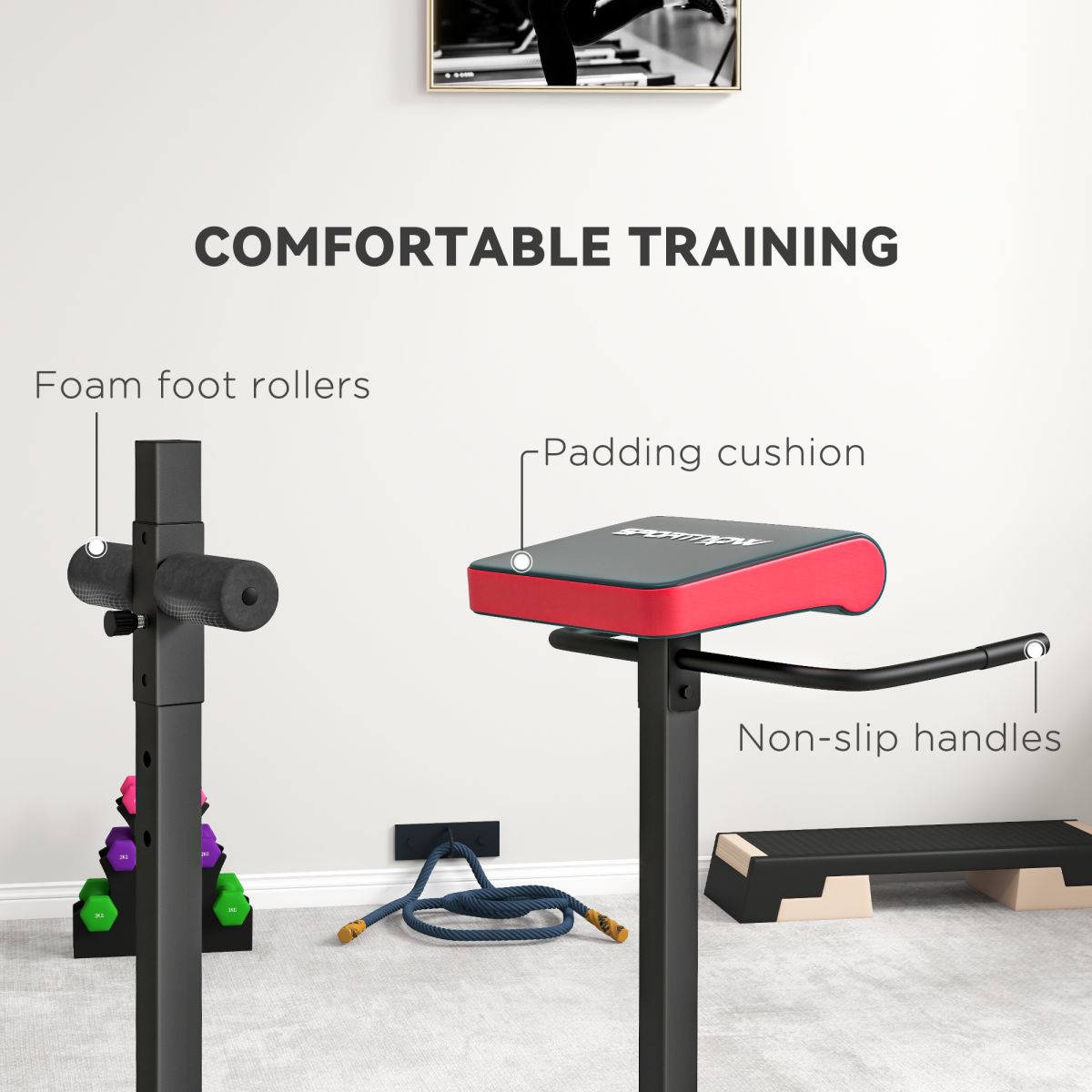 SPORTNOW Back Extension Roman Chair for Back, Abdominal and Gluteal Training