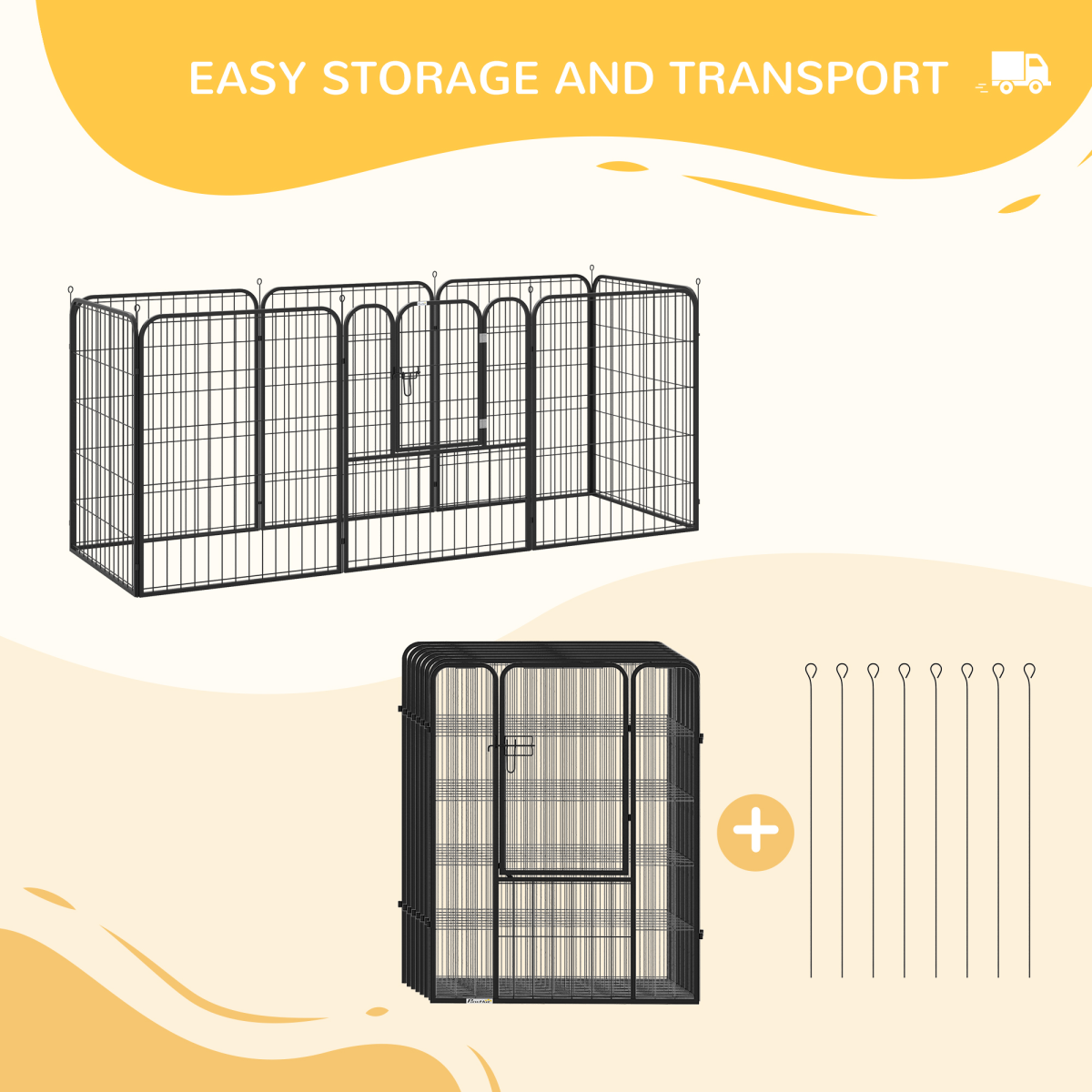 4 Sizes Pet Playpen Dog Rabbit  Puppy Cage Folding Run Fence Metal Hutch