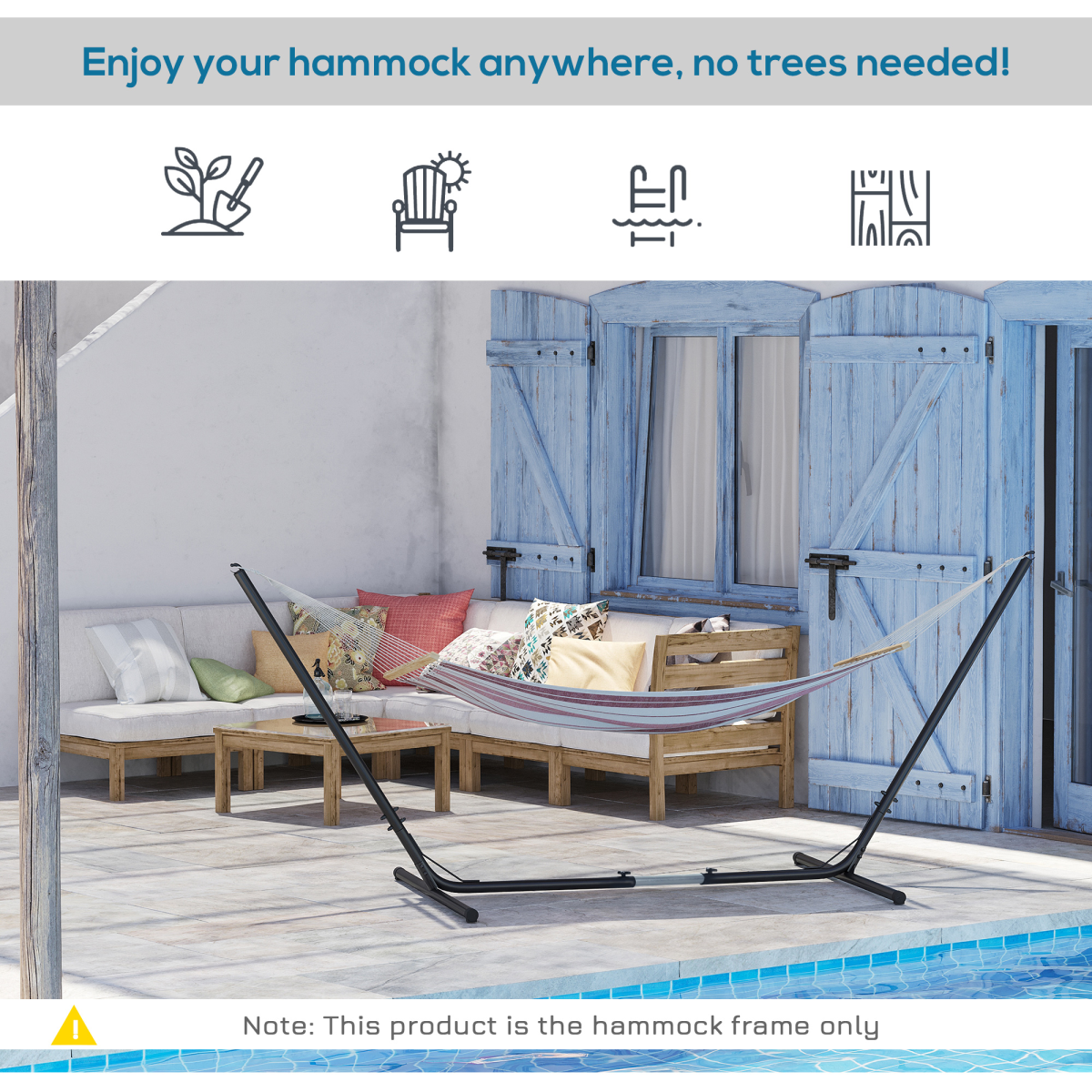 12ft/3.8m Hammock Stand Adjustable Universal Fit Garden Camping Picnic