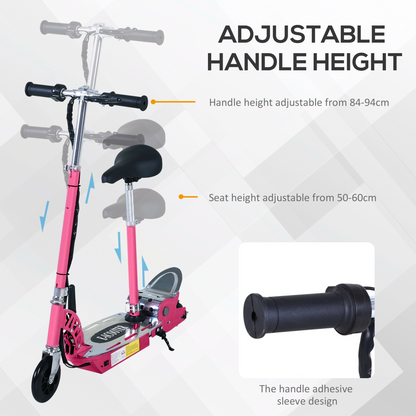 Teen Foldable Electric Scooter Electric Battery 120W w/ Brake Kickstand HOMCOM