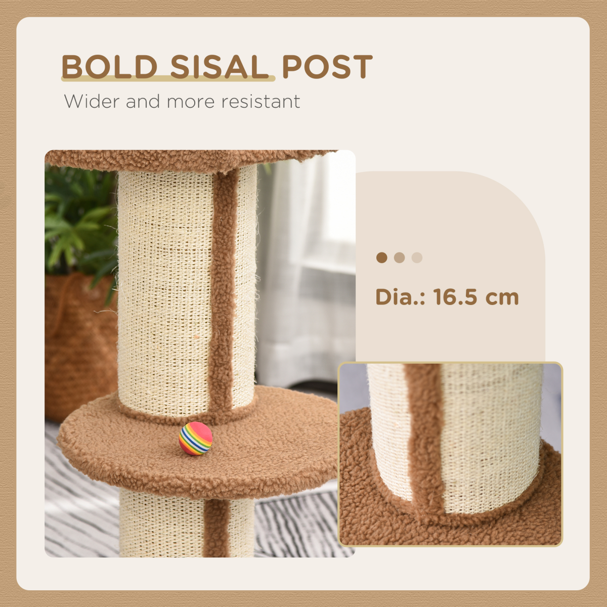 91cm Cat Tree Kitten Activity Center Tower Scratching Post Lamb Cashmere Perch