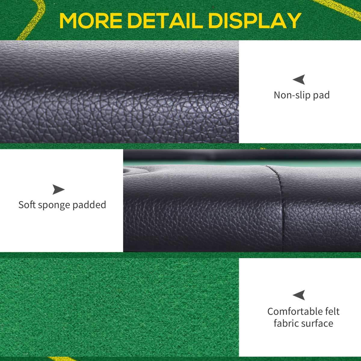 SPORTNOW Foldable Poker Mat, 10-Player Table Top with Cup Holders, Carry Bag