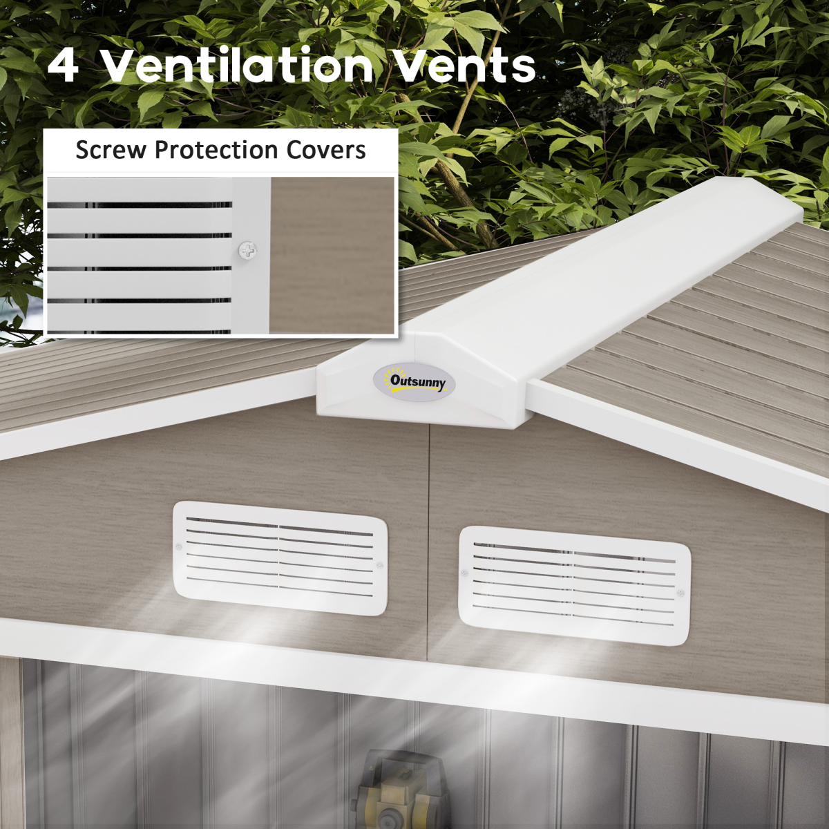 Outsunny Garden Shed Storage Unit with Locking Door Floor Foundation Vent Brown