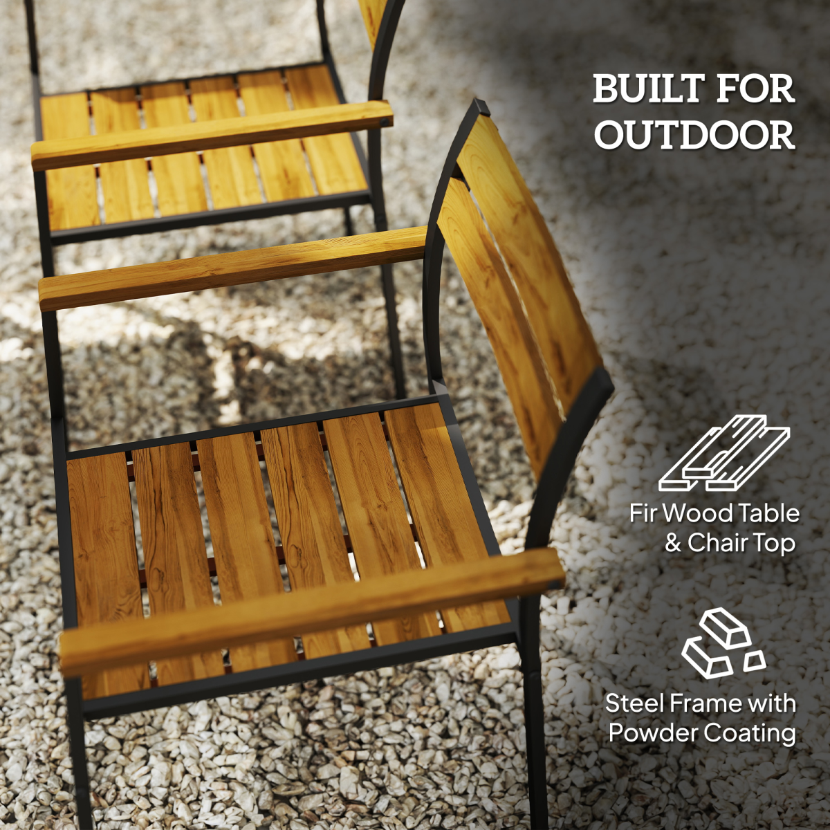 Outsunny 7 Piece Garden Dining Set with Table and 6 Stackable Chairs, Brown