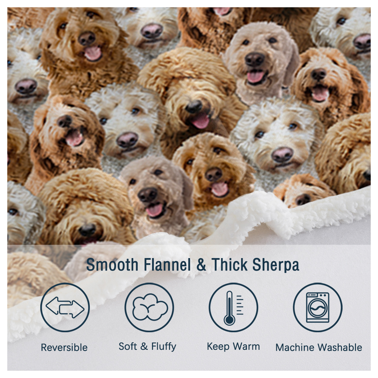 Cockapoos Fleece Blanket Fuzzy Dogs Blanket for Kids Adults Cute Puppy Cockapoos Throw Blanket Puppy Dog Animal Pattern Sherpa Blankets Cockapoos Gifts for Women (150x200cm)
