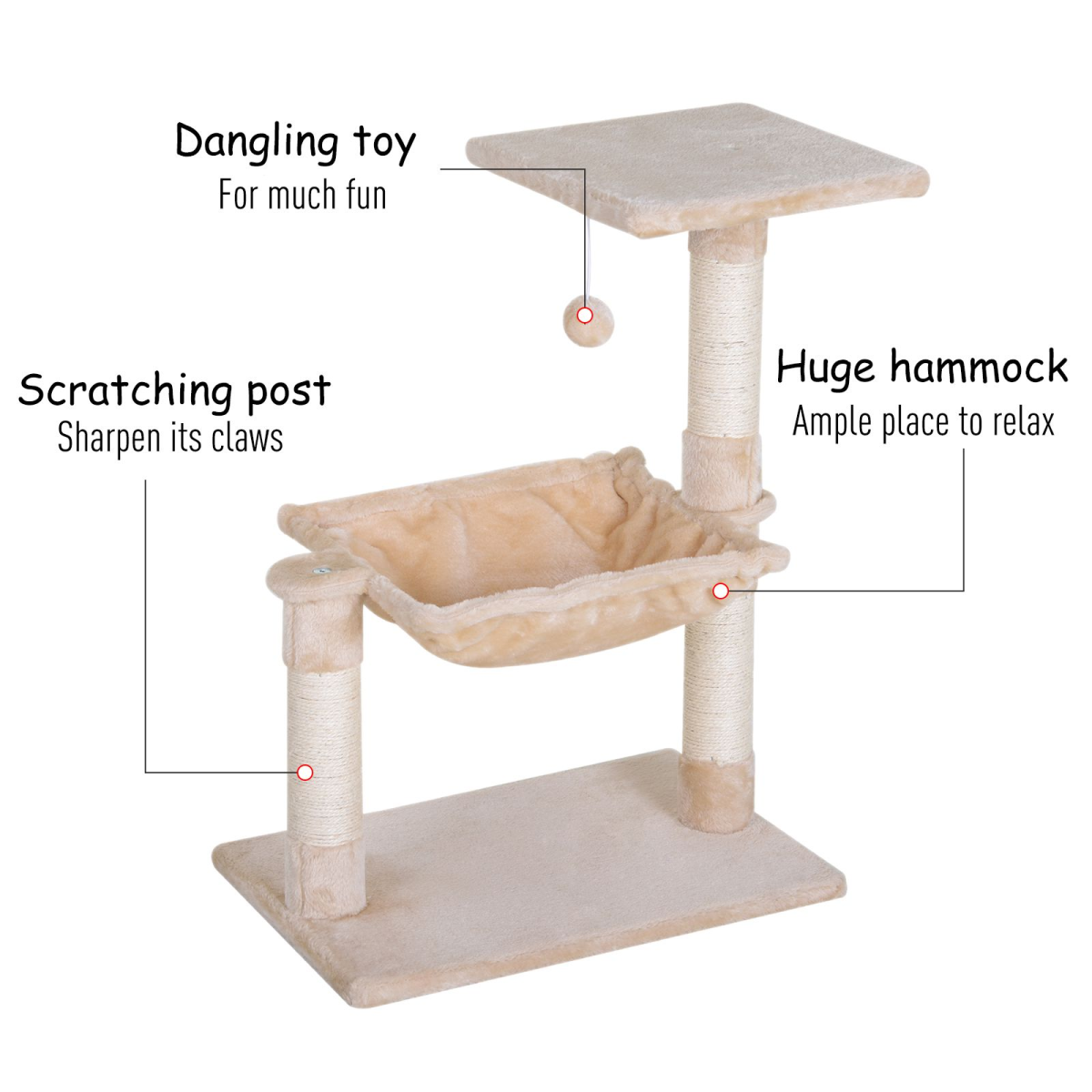 Cat Activity Tree Kitten Play Tower Palace Two-Tier w/ Sisal Scratching Post