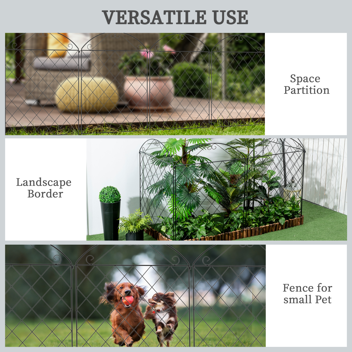 Garden Fencing Panels, 43in x 11.5ft Flower Bed Border Edging Animal Barrier