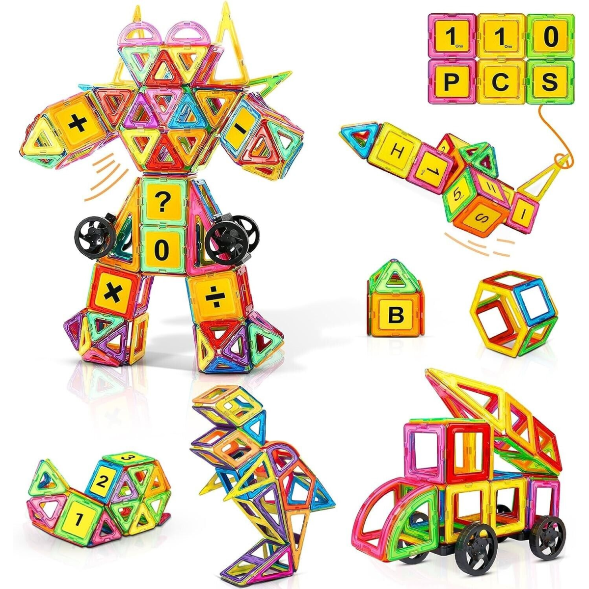110pcs Magnetic Building Blocks, Magnetic Building Blocks, Children's Toys UK