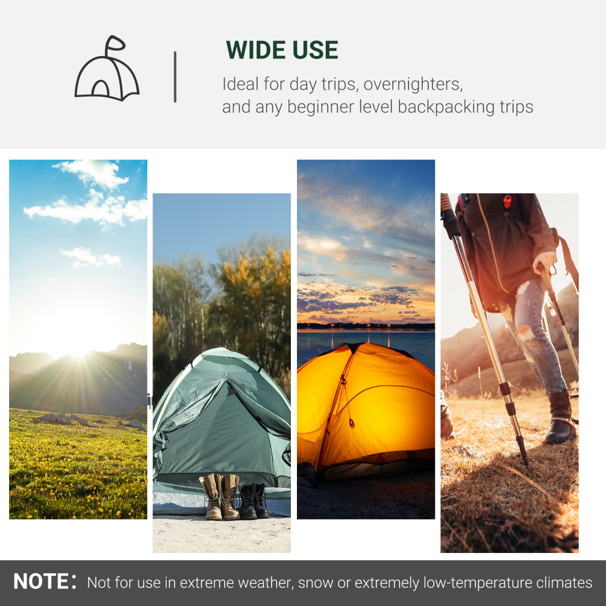 Outsunny 3 Man Camping Tent with Porch and Weather-Resistant Rainfly, Green