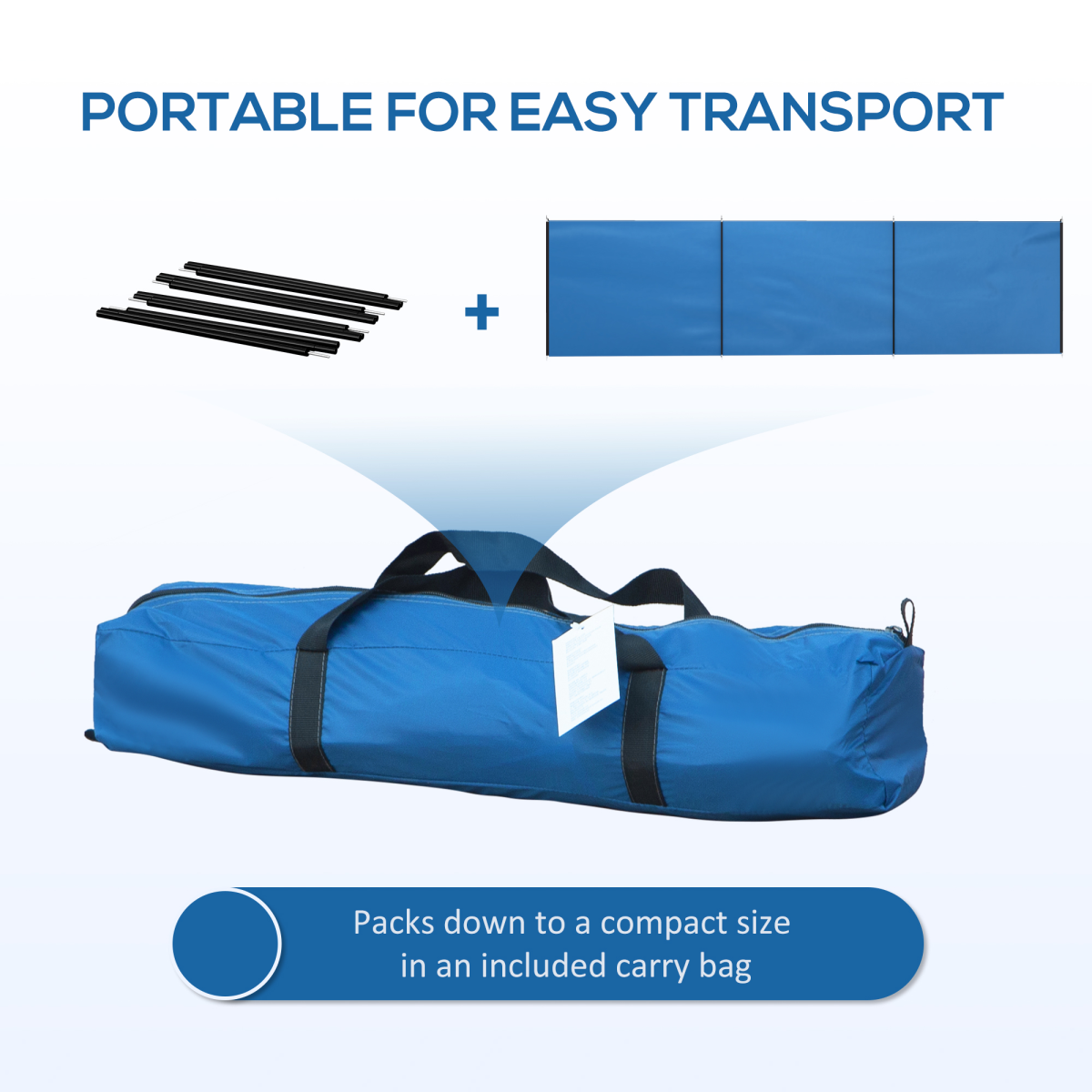 Camping Windbreak Portable Wind Blocker Privacy Wall, 540cm x 150cm