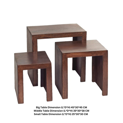 Toko Dark Mango Nest Of 3 Tables