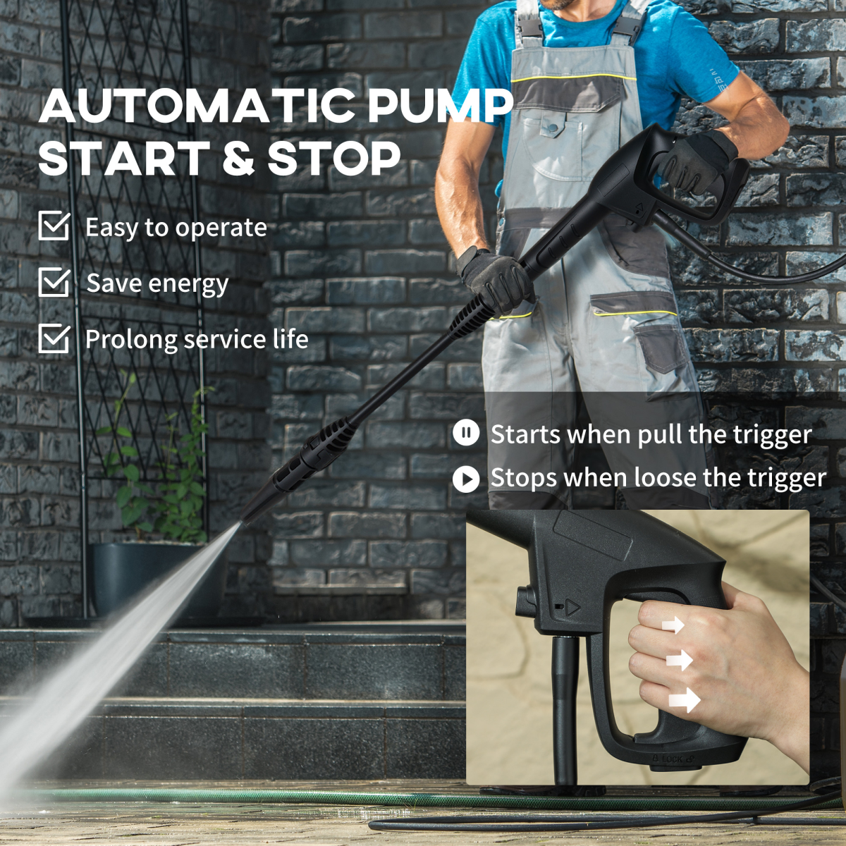 DURHAND High-Performance Power Washer 1800W, 150 Bar, 510 L/h, Yellow