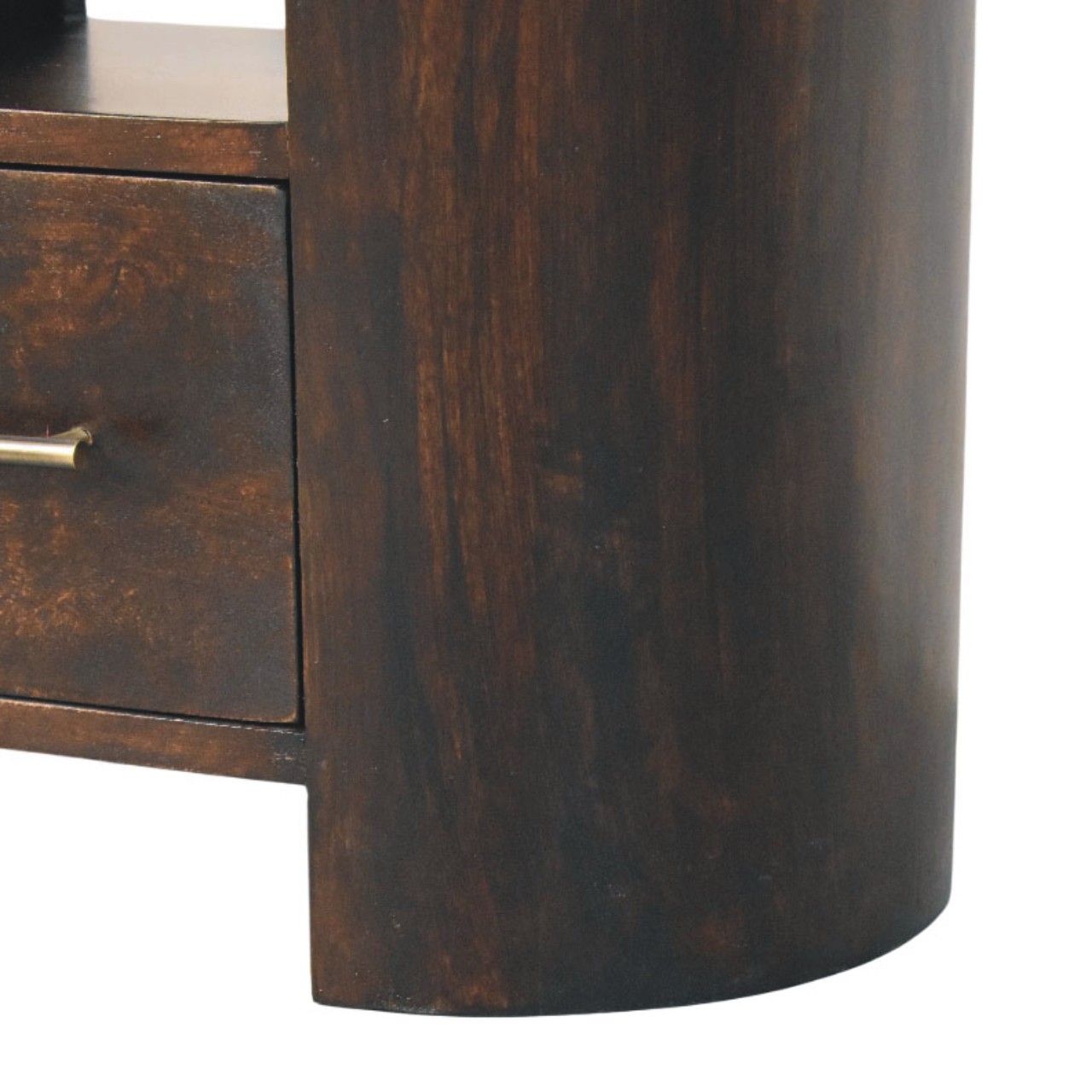 Artisan Furniture Solid Wood Valencia Bedside Table, 1 Drawer & 1 Shelf, Dark Brown