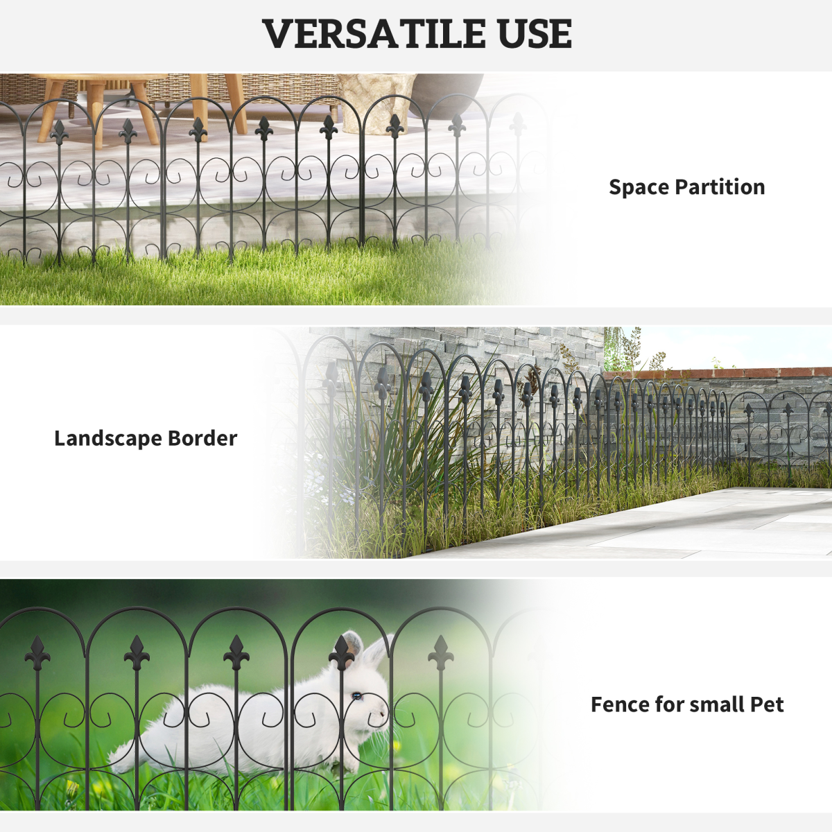 5PCs Decorative Garden Fencing Metal Border Edging