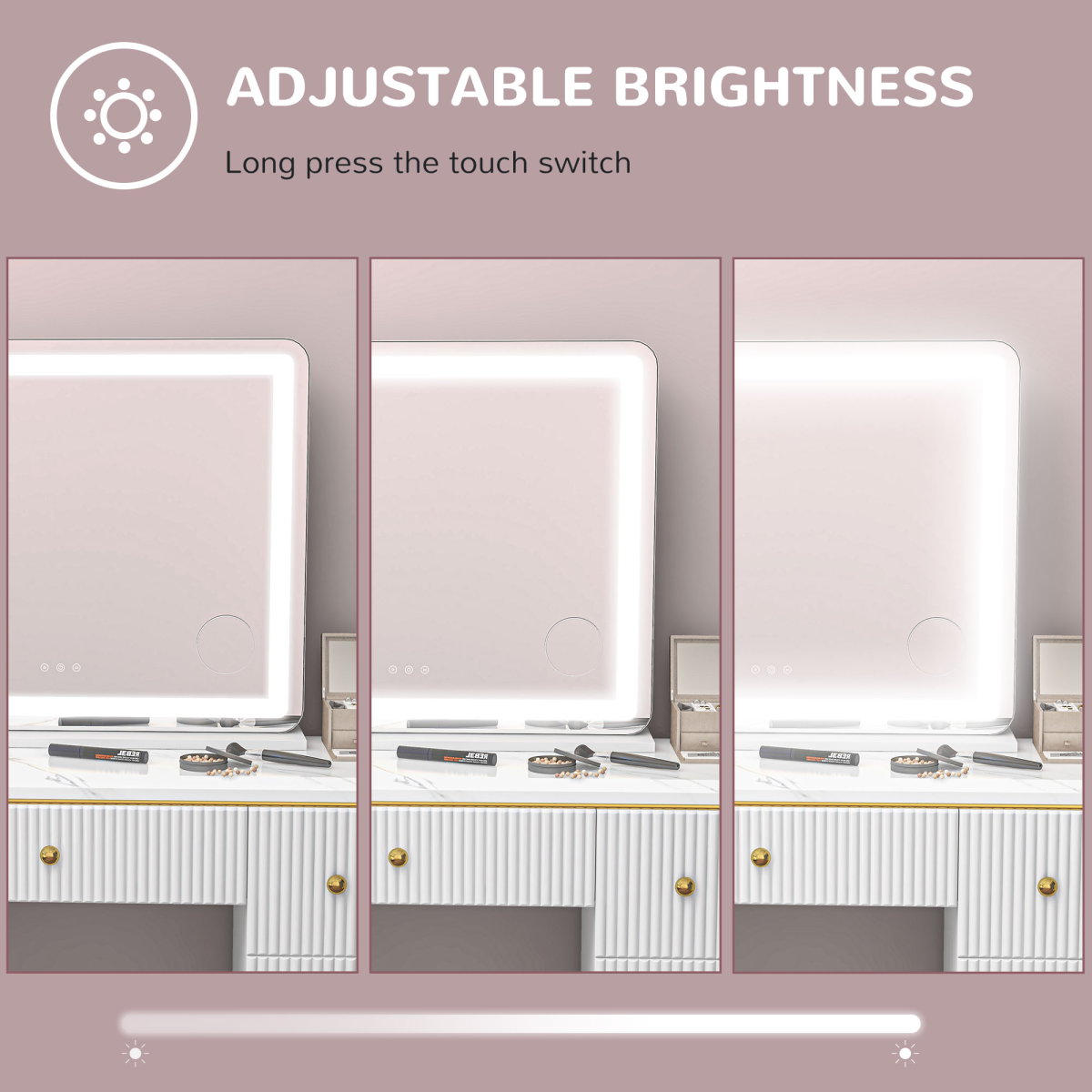 HOMCOM Vanity Mirror with Lights, 10X Magnifying, USB Charging Port, White