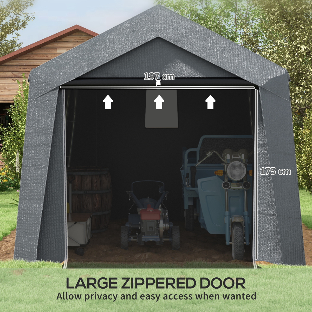 Outsunny 3 x 3(m) Garden Storage Shed, Waterproof and Heavy Duty Portable Shed
