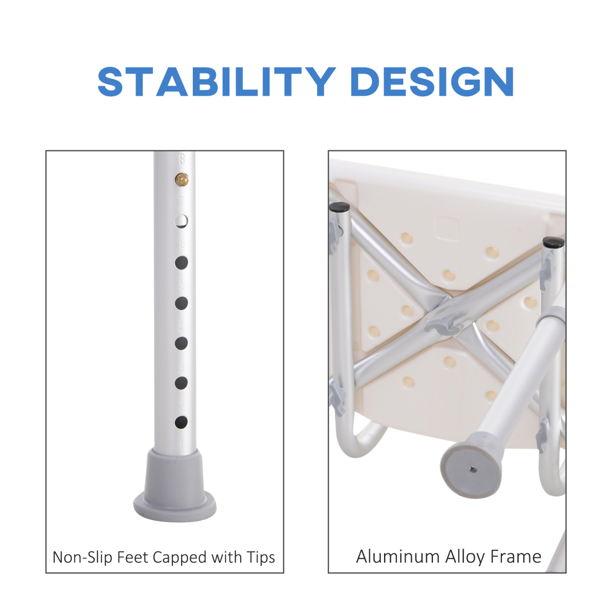 Bath Chair Shower Seat Safety Bathroom Elderly Aids Adjustable HOMCOM