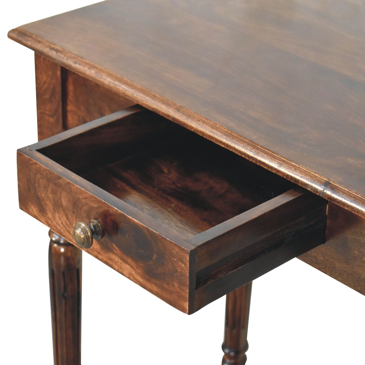 Artisan Furniture Solid Wood California Walnut Writing Desk, 1 Drawer, Dark Brown
