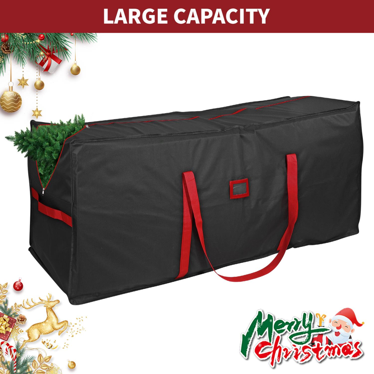VINSANI BLACK DELUXE XMAS TREE STORAGE BAG 1010454