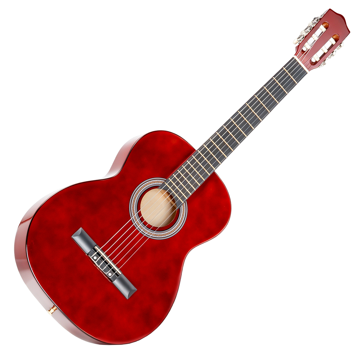 39 Inch Round Barrel Basswood Classical Folk Guitar (Coffee)