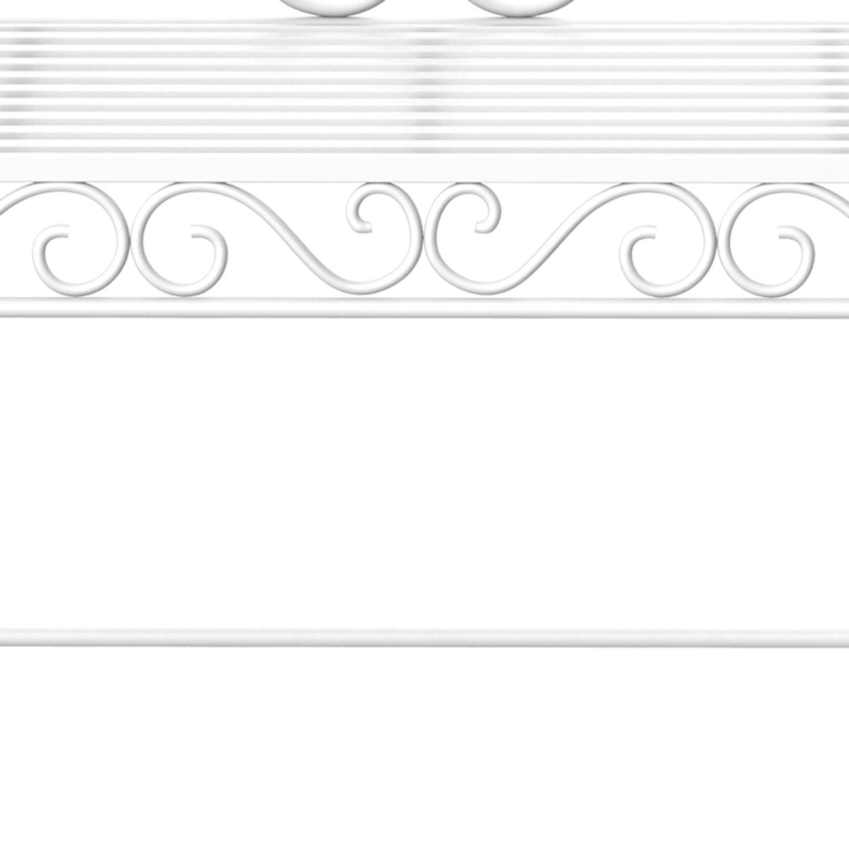 2 Seater Metal Bench Park Seating Outdoor Furniture Chair w/ Backrest White