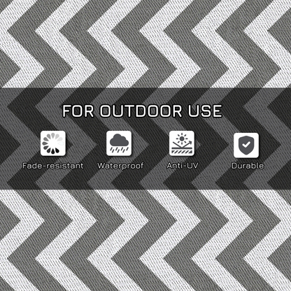 Outsunny Outdoor Rug, 1.2 x 1.8m Patio Floor Mat, Grey & White