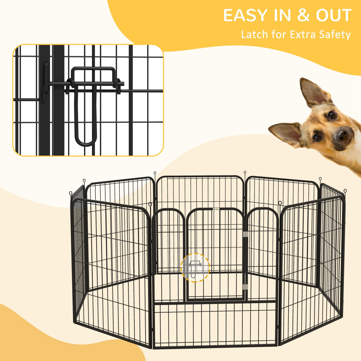 4 Sizes Pet Playpen Dog Rabbit Puppy Cage Folding Run Fence Metal Hutch