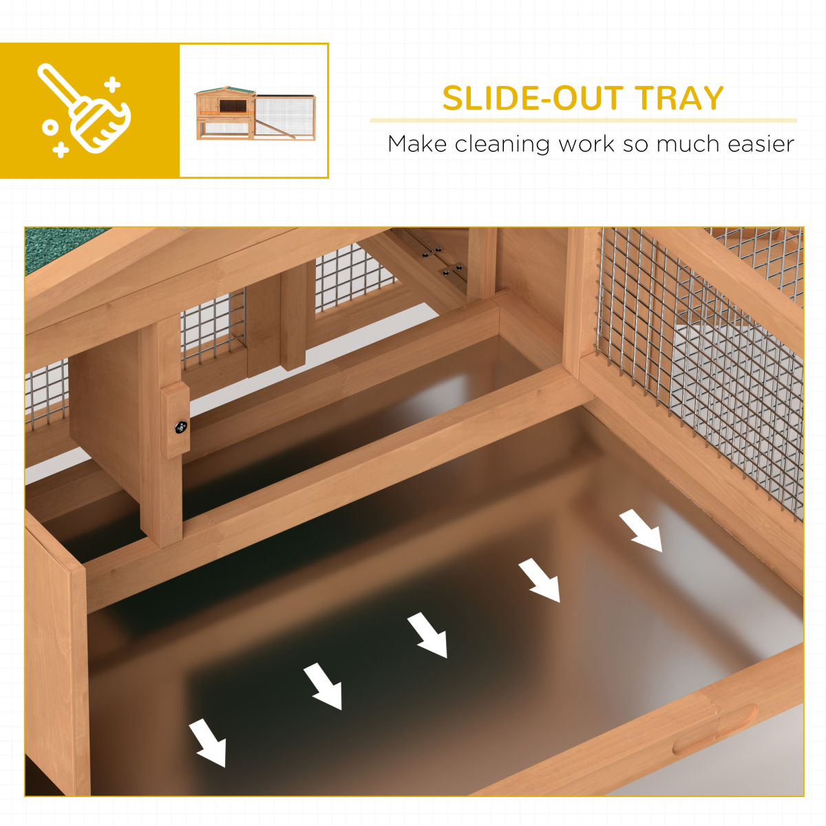Wooden Rabbit Hutch Enclosure Run House 2 Tier Large Coop Run Pet