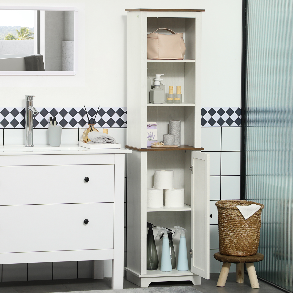 Bathroom Cabinet ( Amazon Shipping)（Prohibited by WalMart）