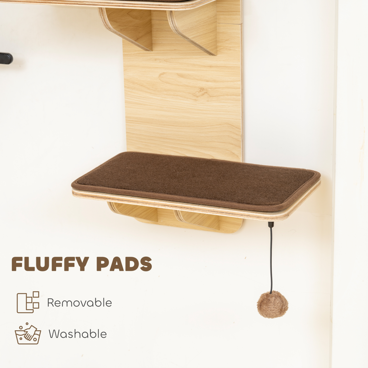 PawHut 4-Level Cat Tree Door Mounted with Washable Plush Pads, Toy Ball