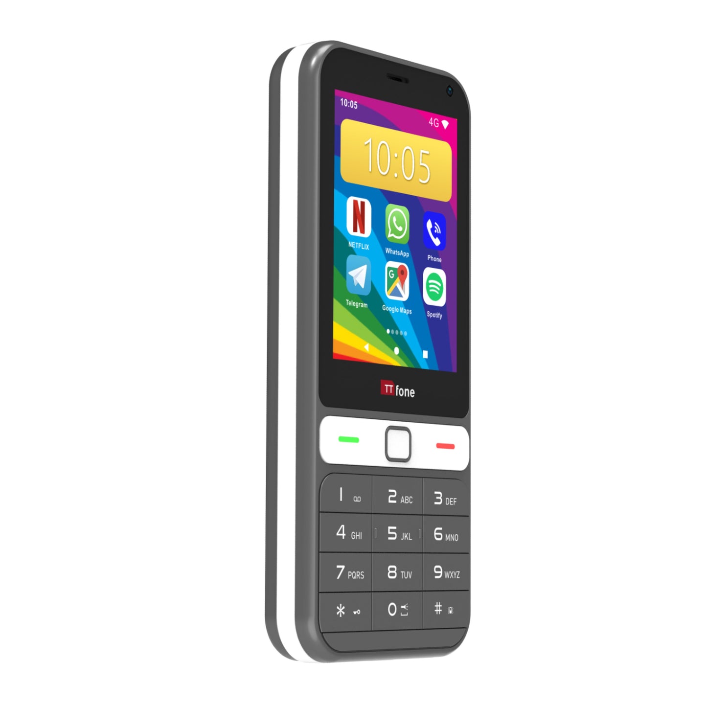 TTfone TT280  Simple 4G Dual SIM Bar Phone with Android, 2.8" Touchscreen, Keypad, 2MP Camera, USB-C - Easy to Use Unlocked Mobile (with Mains Charger and Three Sim card)
