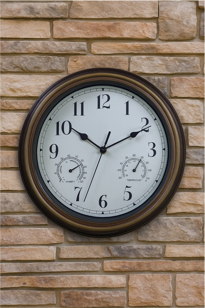 Radio Controlled Outdoor Clock with Hydrometer & Thermometer