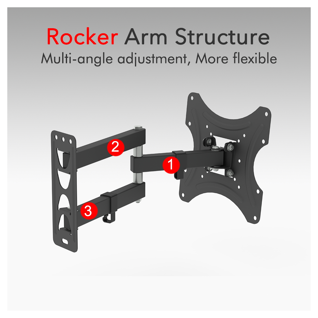 LEADZM 26-50" Adjustable Wall Mount Bracket Rotatable TV Stand TMX200 with Spirit Level